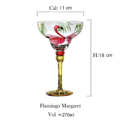 Hand Blown Painted Margarita Glass - TMKEFFC