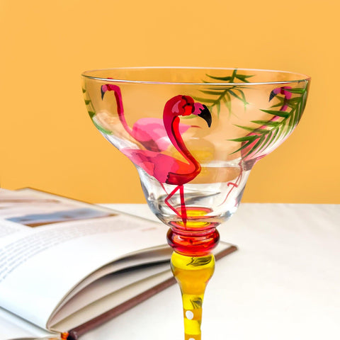 Hand Blown Painted Margarita Glass - TMKEFFC