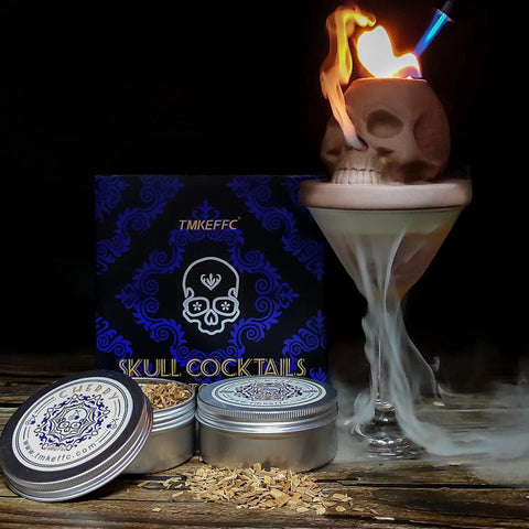 Skull Cocktail Smoker Top with Wood Chips - TMKEFFC