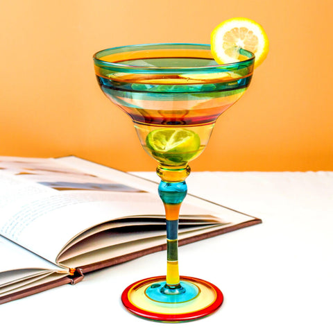Hand Blown Painted Margarita Glass - TMKEFFC
