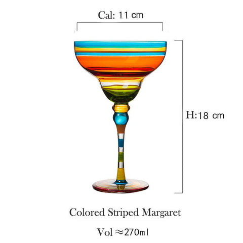 Hand Blown Painted Margarita Glass - TMKEFFC